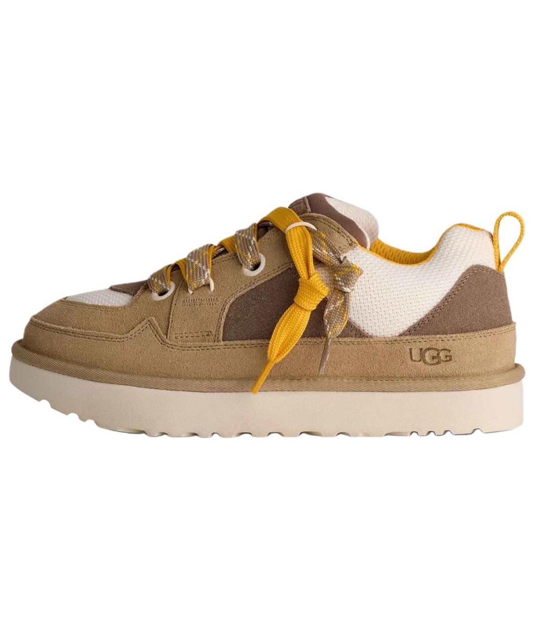 UGG AUSTRALIA Бежевые замшевые низкие кроссовки / кеды, фото 2