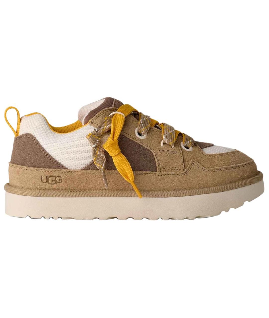 UGG AUSTRALIA Бежевые замшевые низкие кроссовки / кеды, фото 1