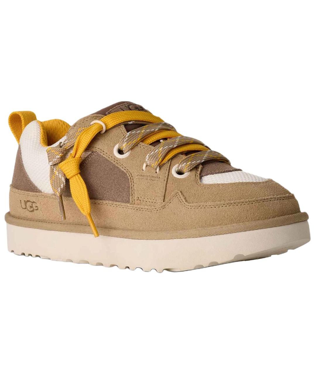 UGG AUSTRALIA Бежевые замшевые низкие кроссовки / кеды, фото 3