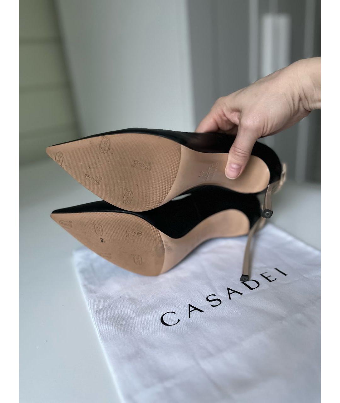 CASADEI Черные кожаные туфли, фото 4