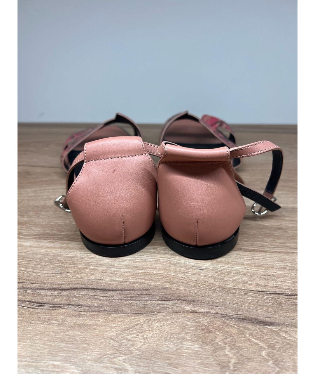 HERMES Розовые кожаные босоножки, фото 3