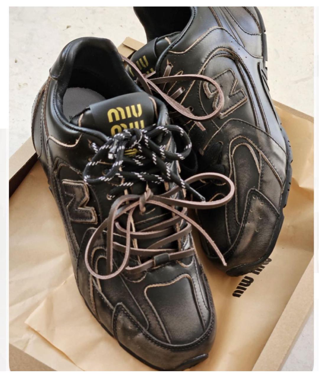 MIU MIU Антрацитовые кеды, фото 5