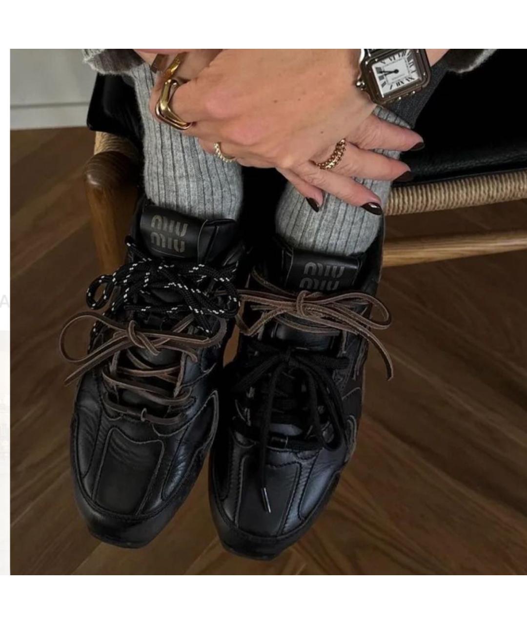 MIU MIU Антрацитовые кеды, фото 6