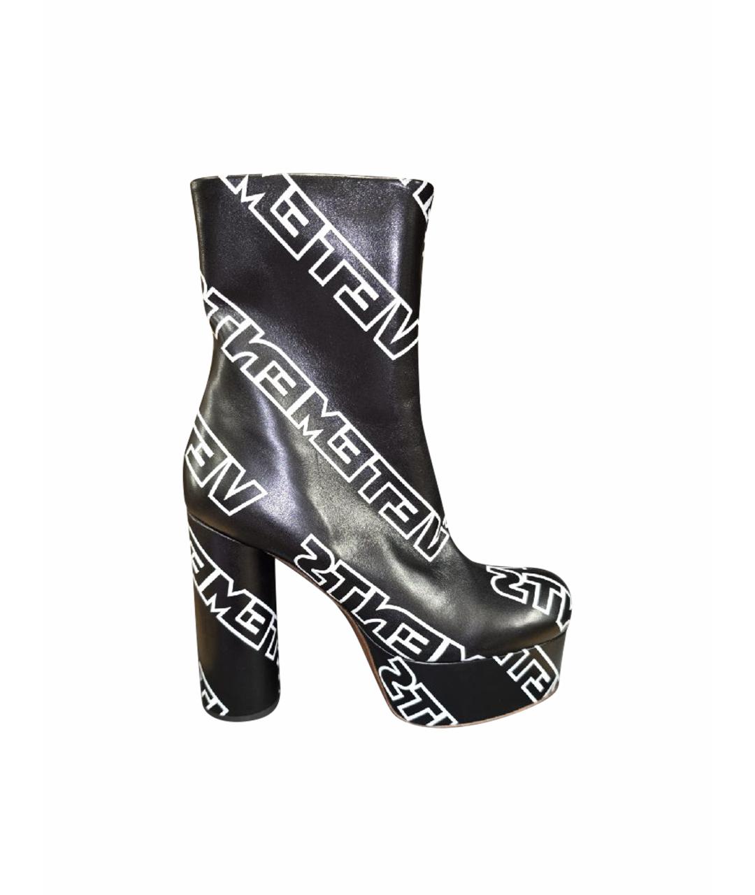 VETEMENTS Черные кожаные полусапоги, фото 1