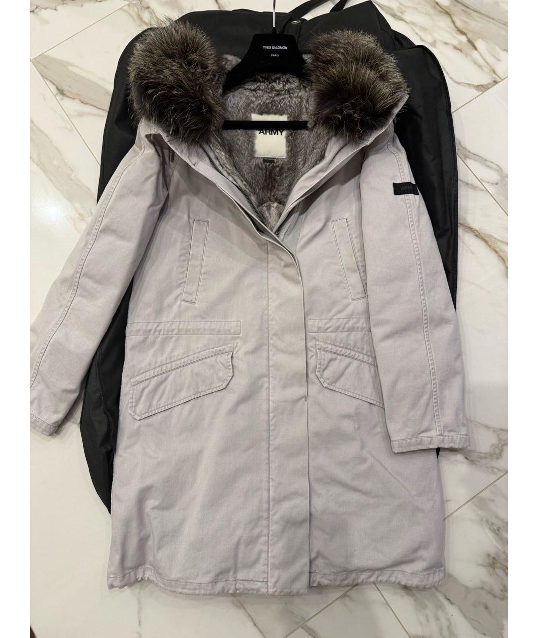 ARMY YVES SALOMON Серая хлопковая парка, фото 9