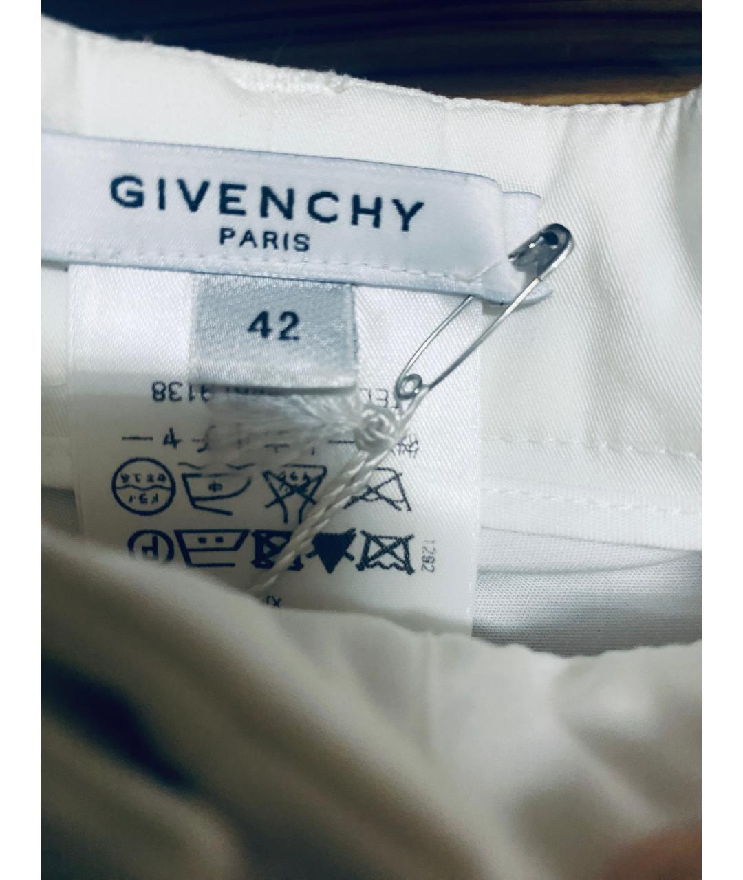 GIVENCHY Белый хлопко-эластановый костюм с брюками, фото 3