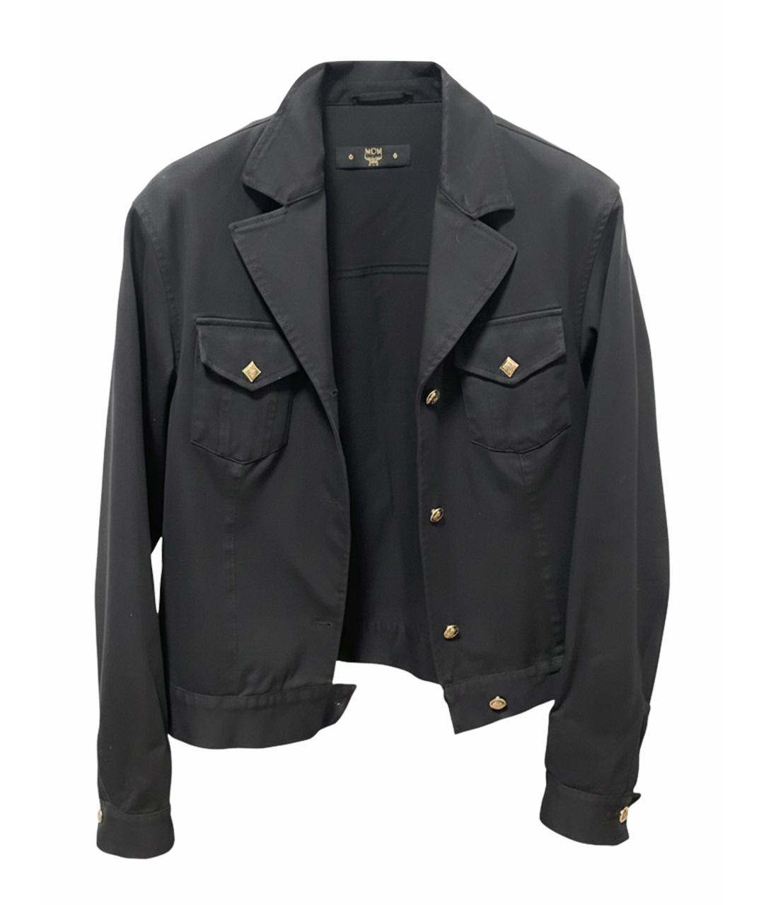 MCM Черный хлопко-эластановый жакет/пиджак, фото 1
