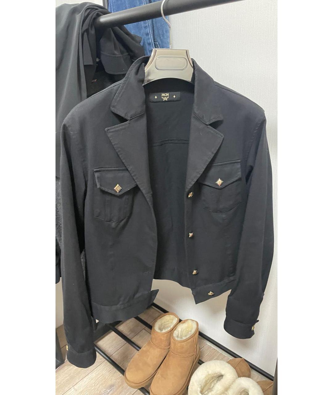 MCM Черный хлопко-эластановый жакет/пиджак, фото 7