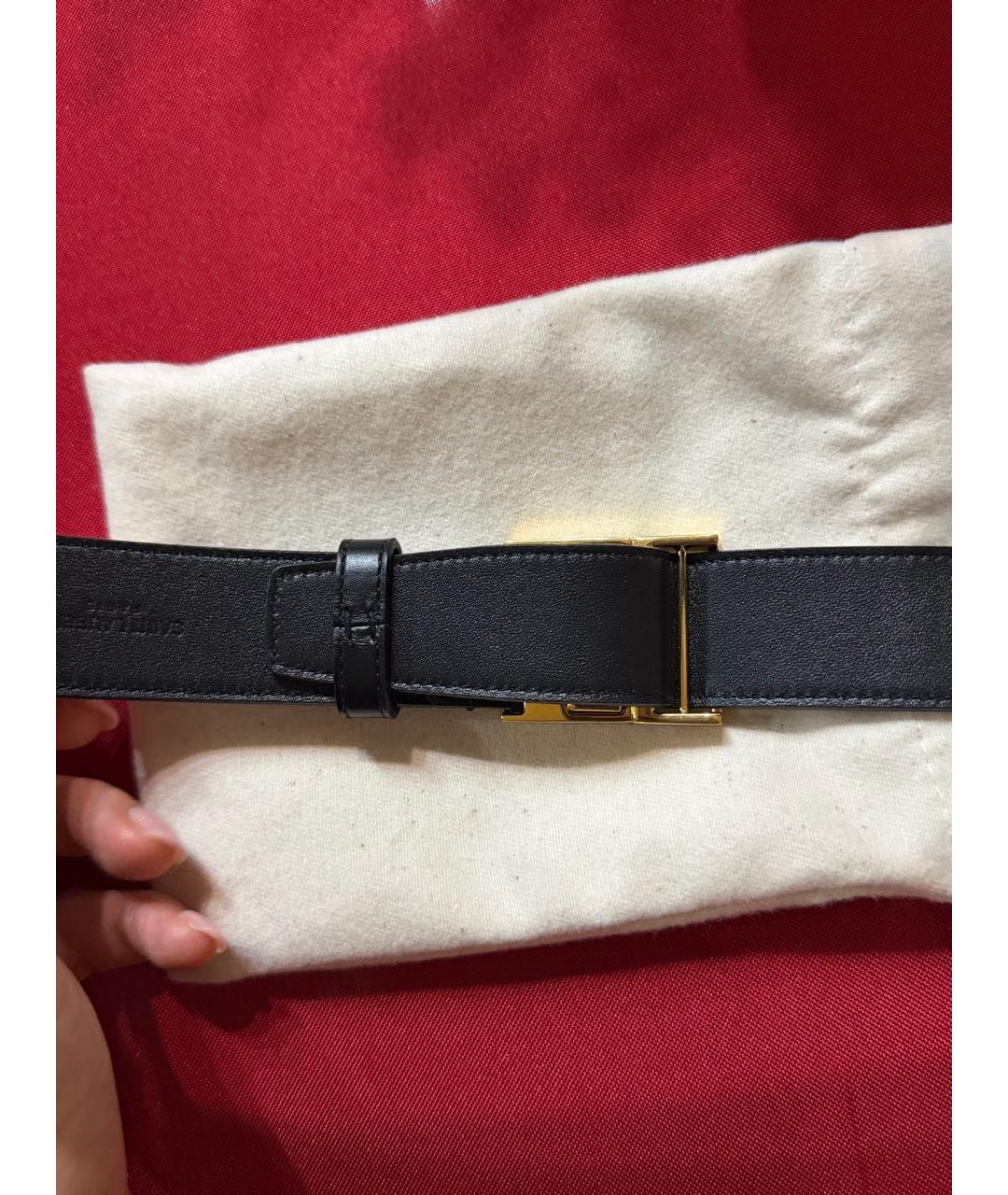 SAINT LAURENT Черный кожаный ремень, фото 5