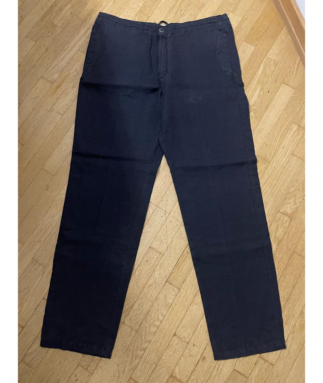 ERMENEGILDO ZEGNA XXX Черные льняные повседневные брюки, фото 4