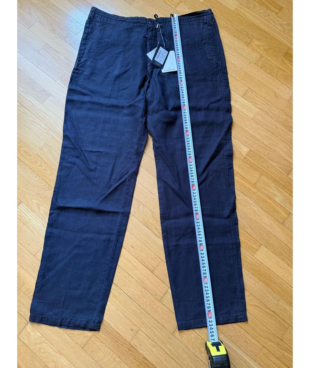 ERMENEGILDO ZEGNA XXX Черные льняные повседневные брюки, фото 5