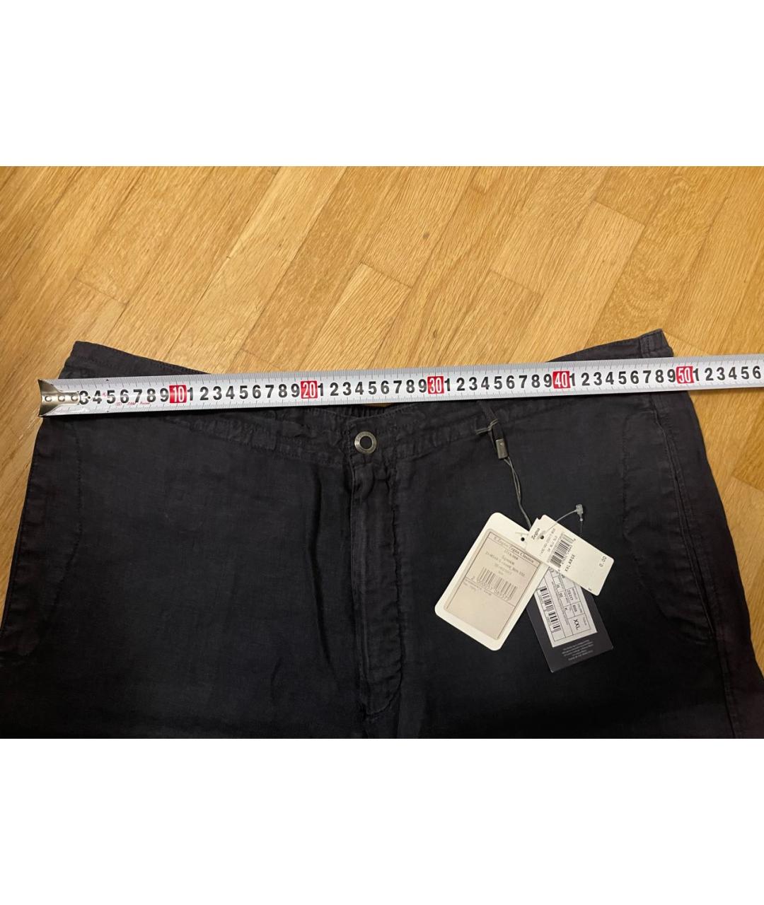 ERMENEGILDO ZEGNA XXX Черные льняные повседневные брюки, фото 3