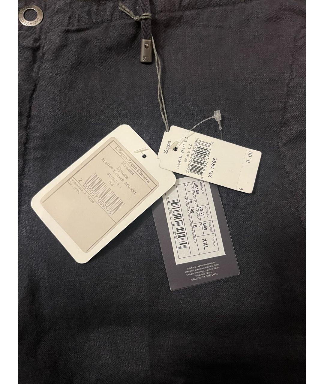 ERMENEGILDO ZEGNA XXX Черные льняные повседневные брюки, фото 2