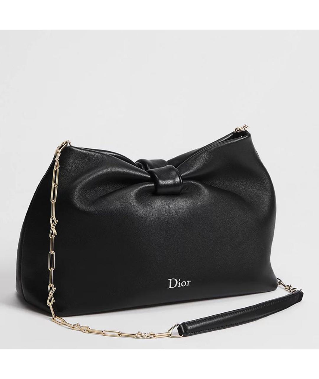 CHRISTIAN DIOR Черная кожаная сумка через плечо, фото 4