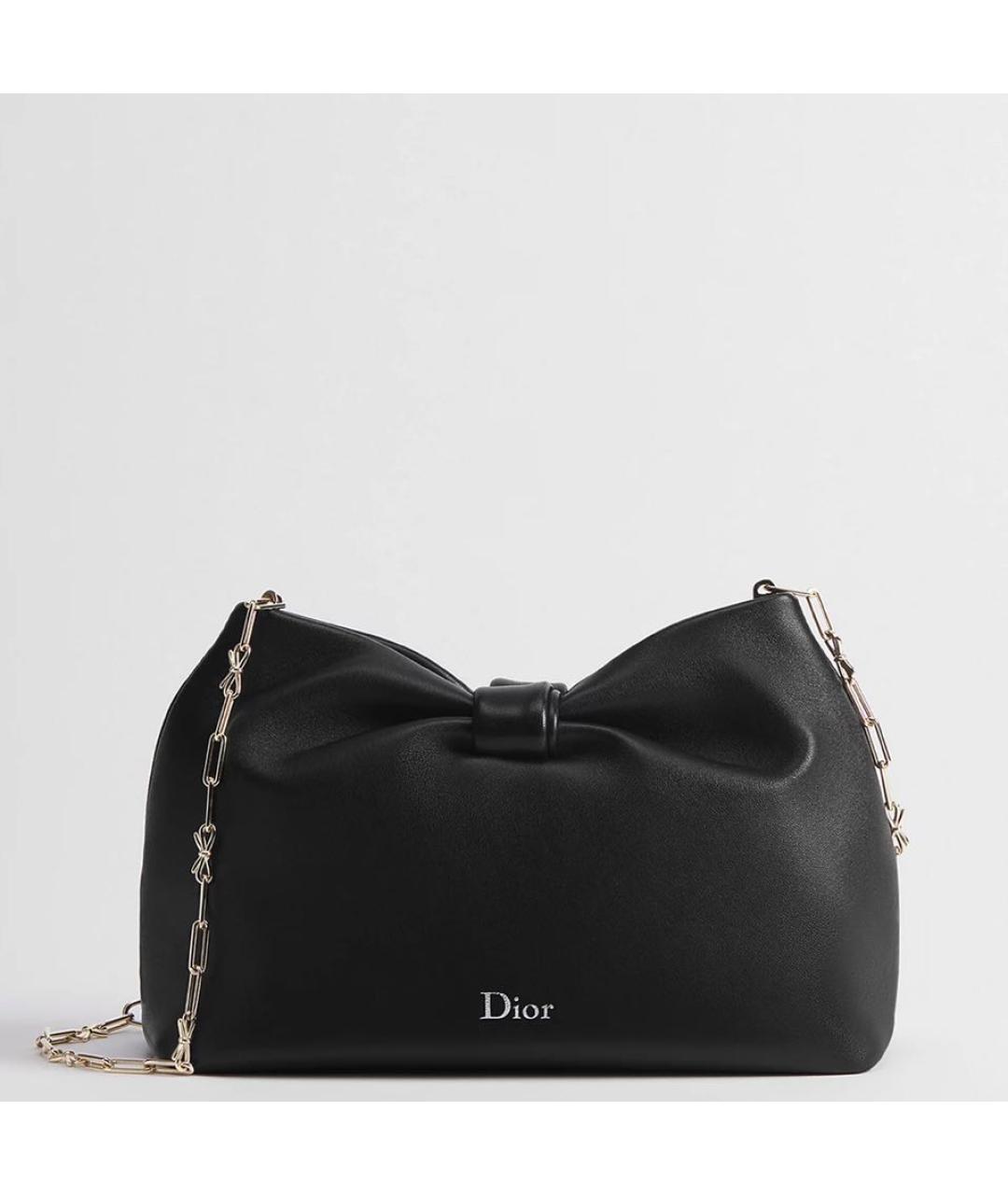 CHRISTIAN DIOR Черная кожаная сумка через плечо, фото 5