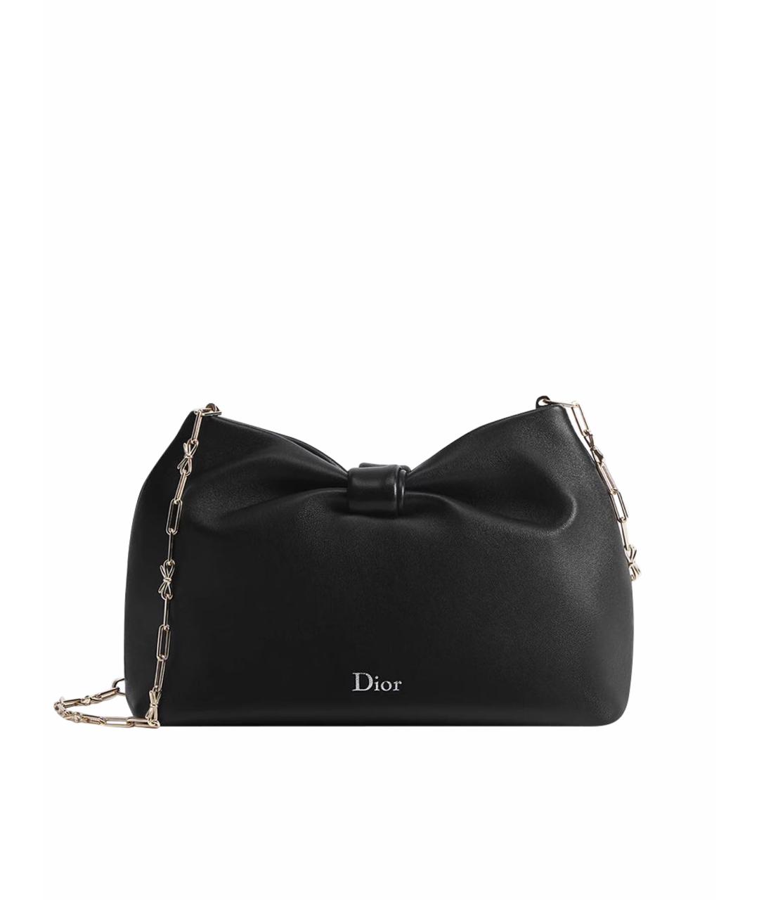 CHRISTIAN DIOR Черная кожаная сумка через плечо, фото 1