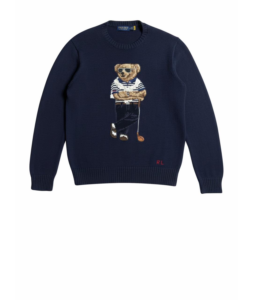 POLO RALPH LAUREN Темно-синий хлопковый джемпер / свитер, фото 1