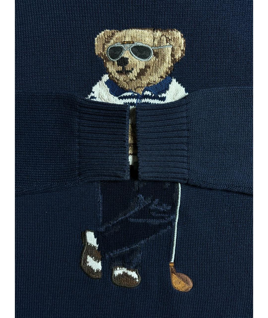 POLO RALPH LAUREN Темно-синий хлопковый джемпер / свитер, фото 5