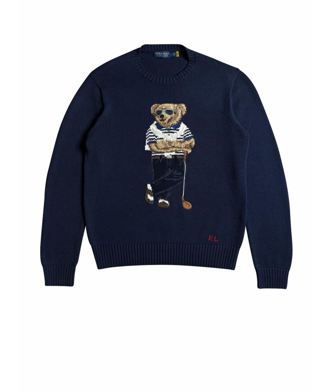 POLO RALPH LAUREN Темно-синий хлопковый джемпер / свитер, фото 6