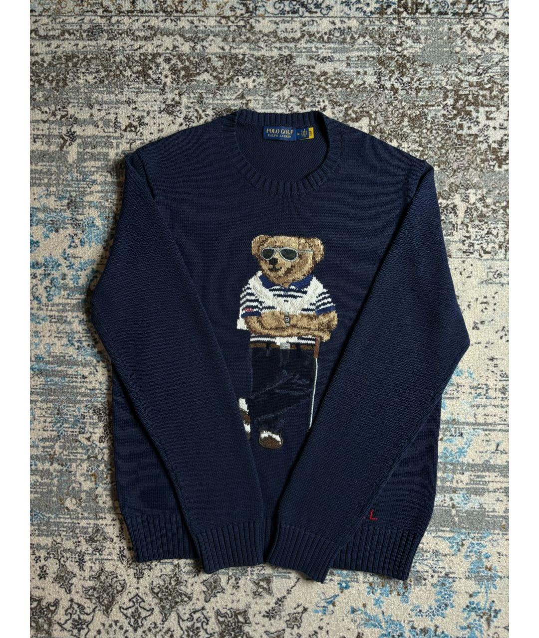 POLO RALPH LAUREN Темно-синий хлопковый джемпер / свитер, фото 2