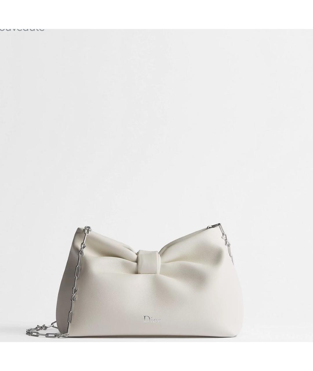 CHRISTIAN DIOR Белая кожаная сумка через плечо, фото 5