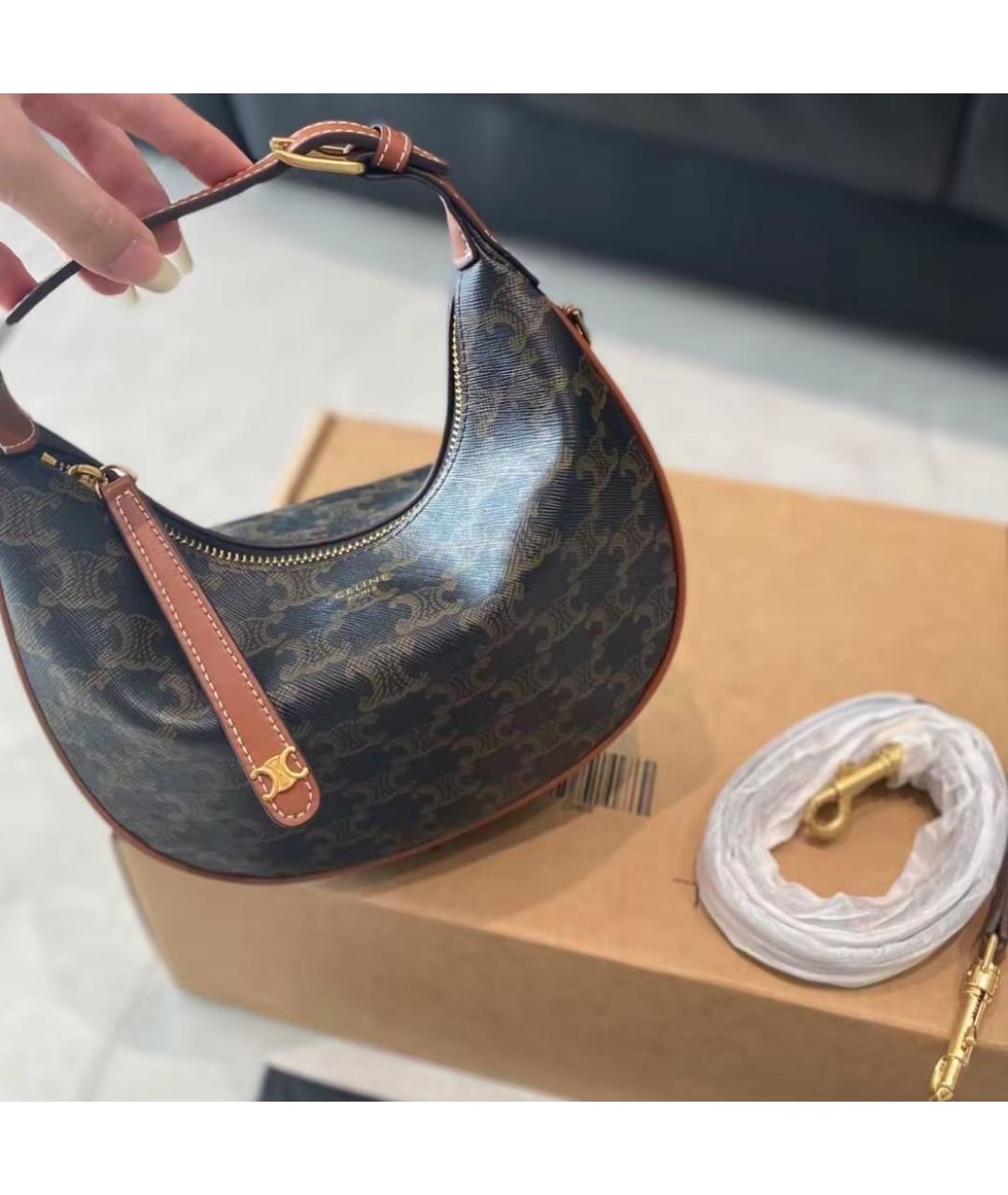 CELINE Коричневая сумка через плечо, фото 6