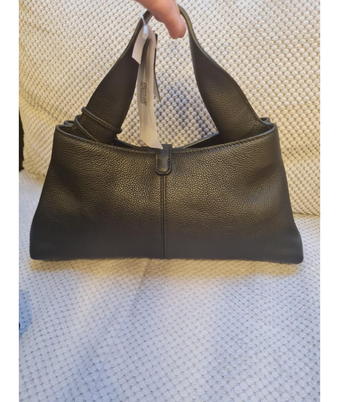 WEEKEND MAX MARA Черная кожаная сумка через плечо, фото 3