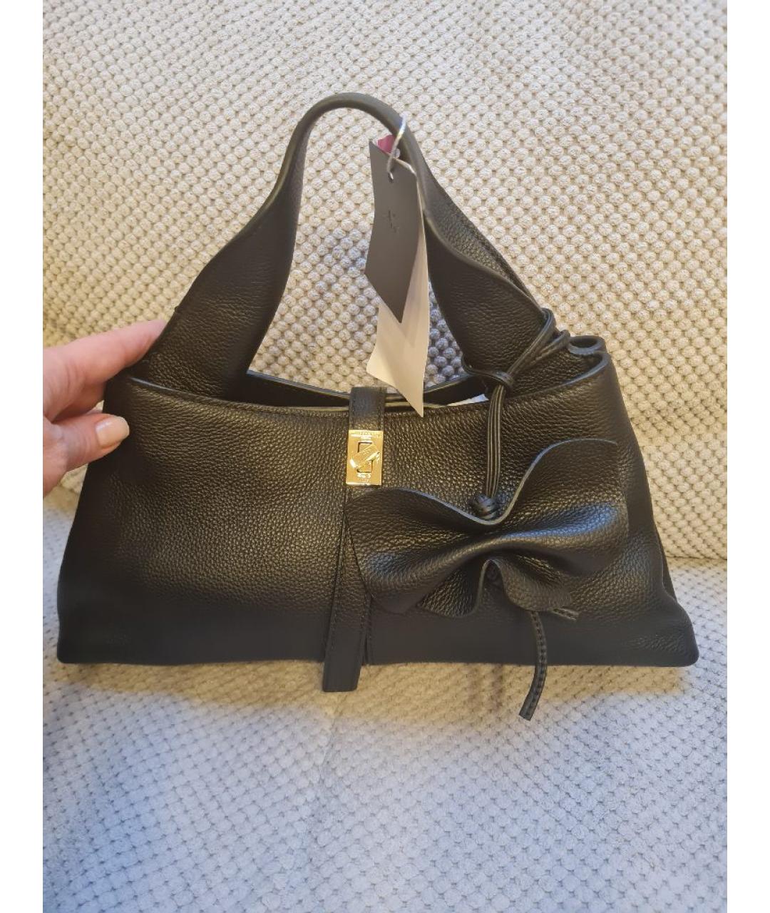 WEEKEND MAX MARA Черная кожаная сумка через плечо, фото 2