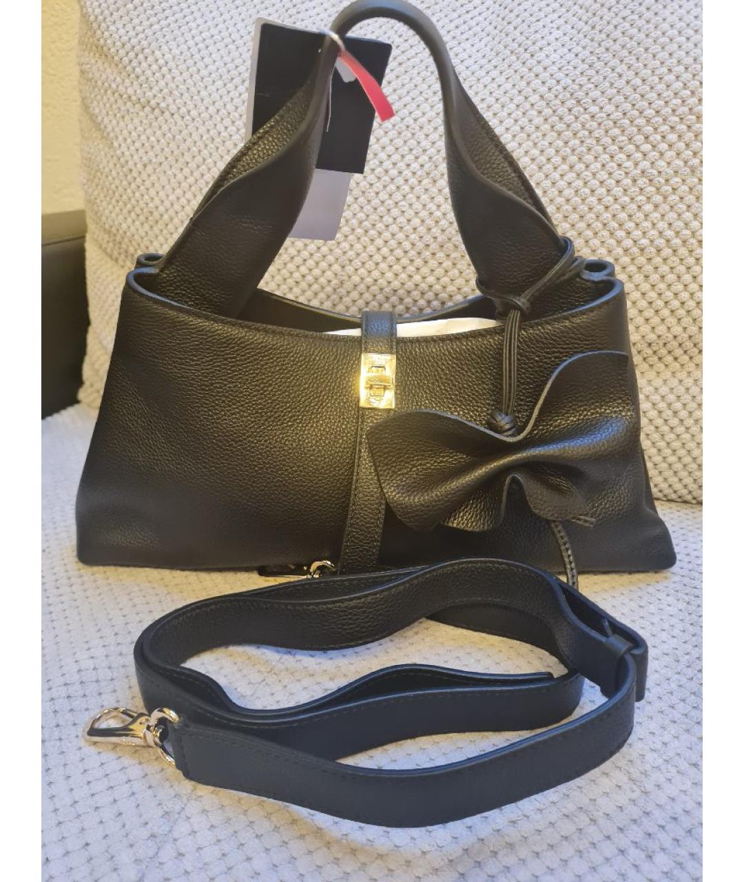 WEEKEND MAX MARA Черная кожаная сумка через плечо, фото 5