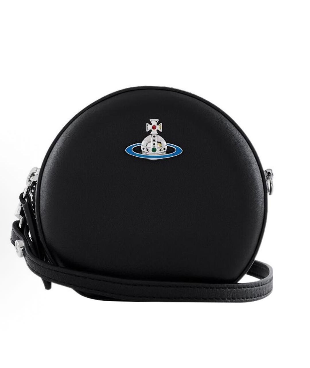 VIVIENNE WESTWOOD Черная кожаная сумка через плечо, фото 9