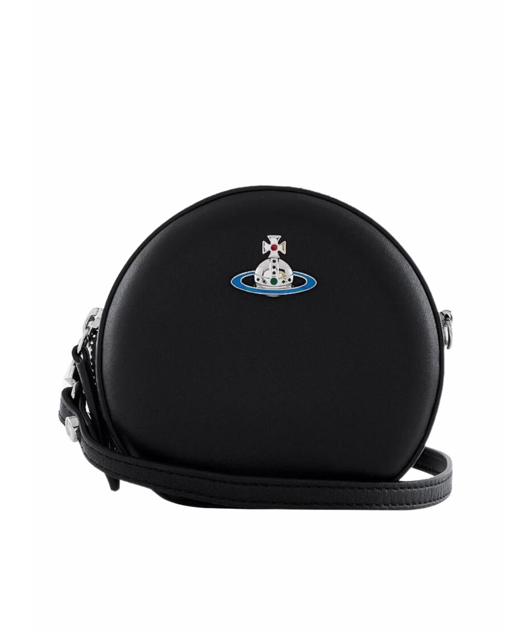 VIVIENNE WESTWOOD Черная кожаная сумка через плечо, фото 10