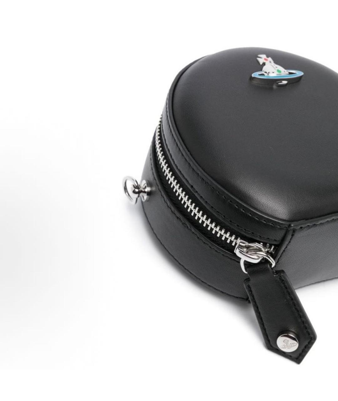 VIVIENNE WESTWOOD Черная кожаная сумка через плечо, фото 4