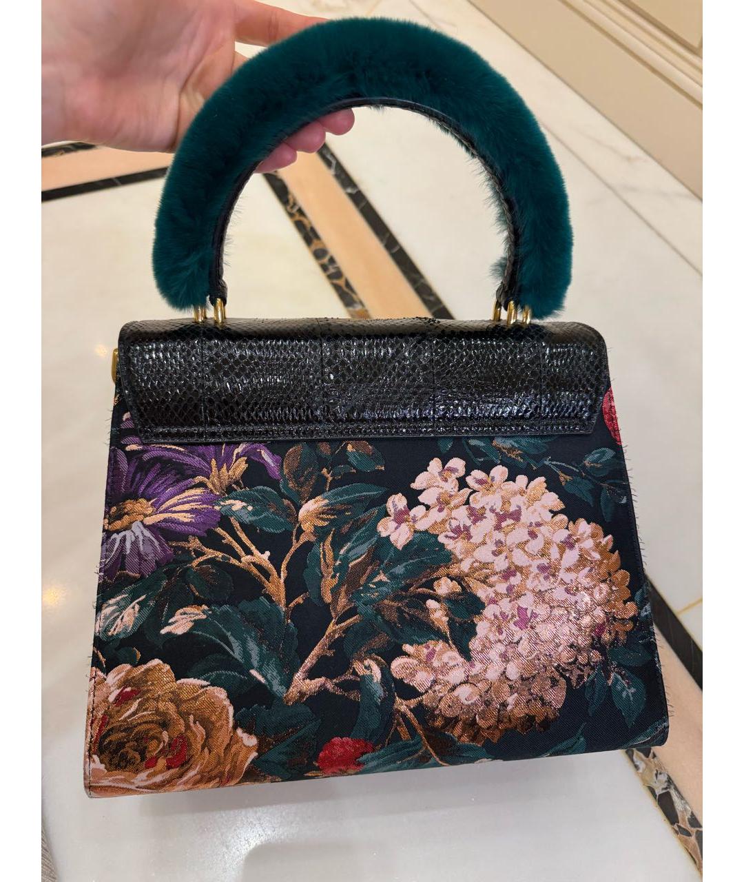 DOLCE&GABBANA Черная сумка с короткими ручками из экзотической кожи, фото 3