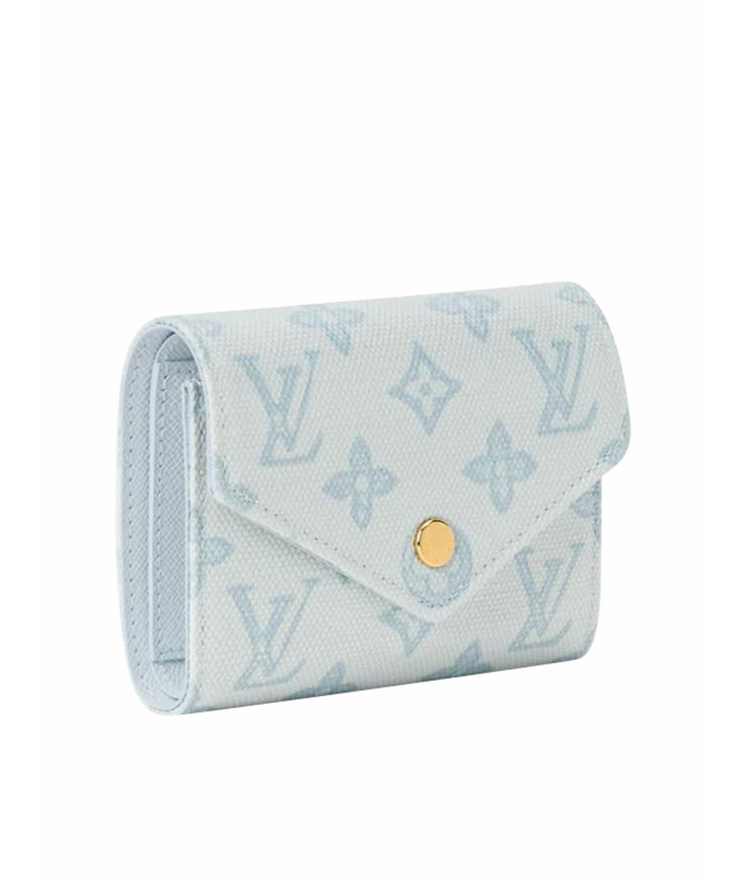 LOUIS VUITTON Голубой кожаный кошелек, фото 1