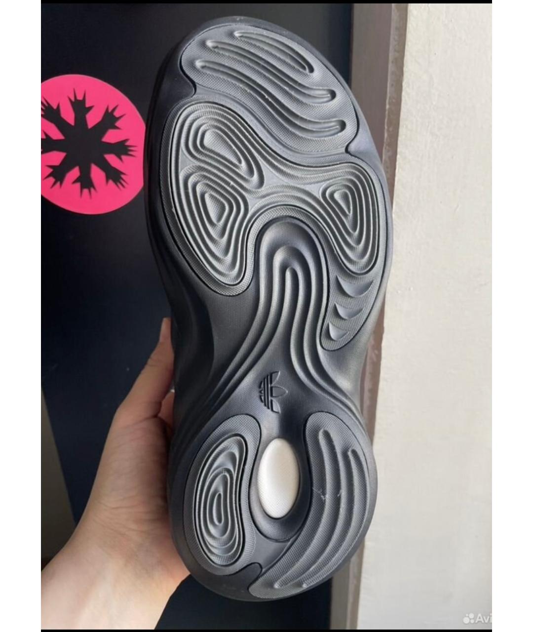 ADIDAS Черные резиновые низкие кроссовки / кеды, фото 4