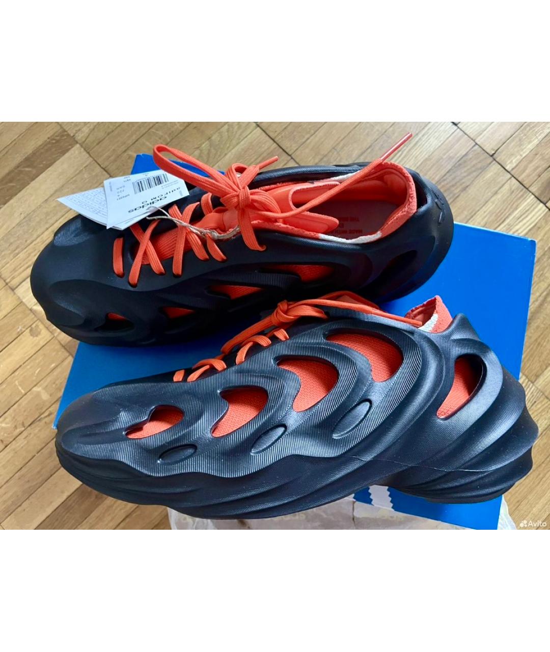 ADIDAS Черные резиновые низкие кроссовки / кеды, фото 3