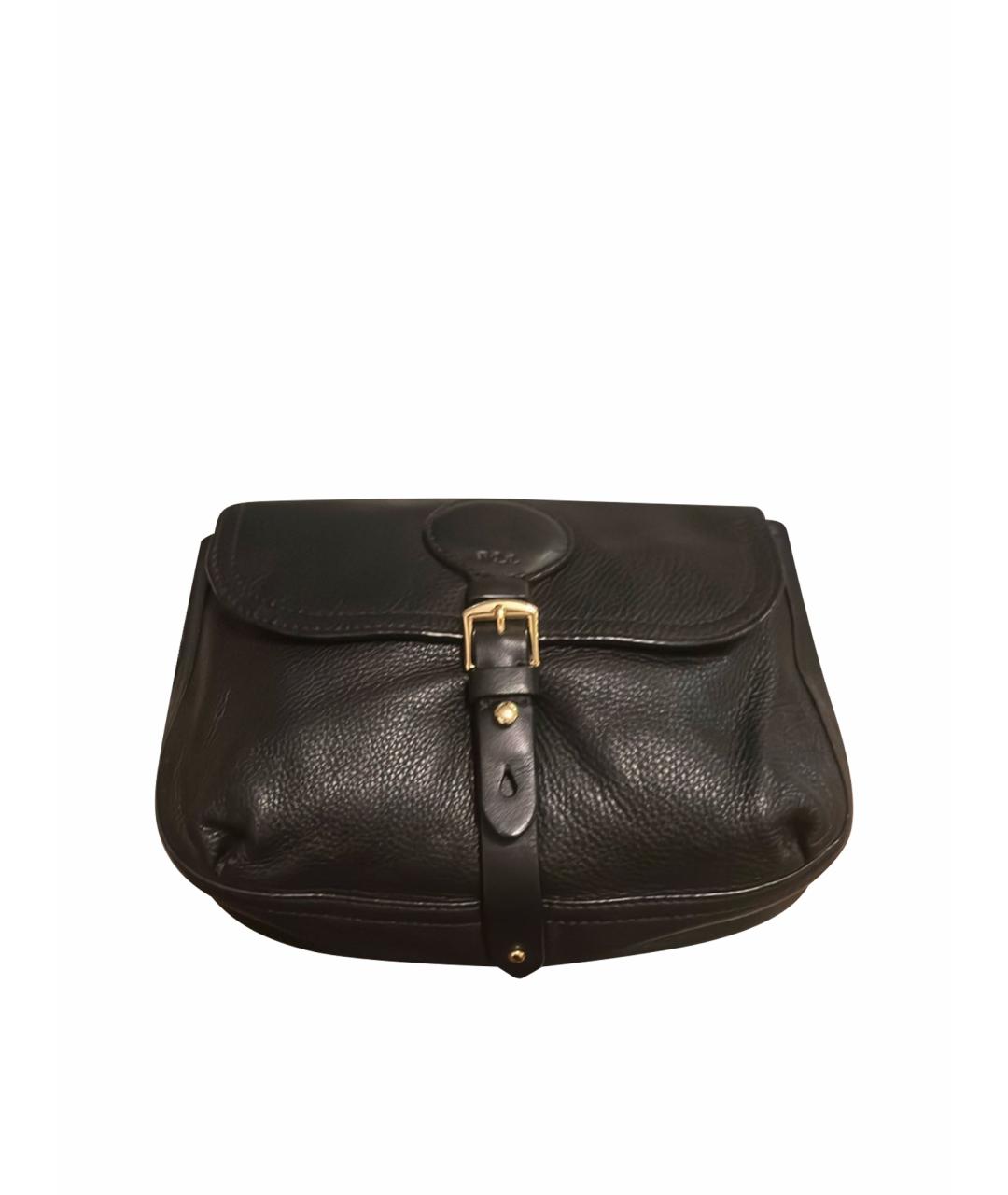 POLO RALPH LAUREN Черная кожаная сумка через плечо, фото 1