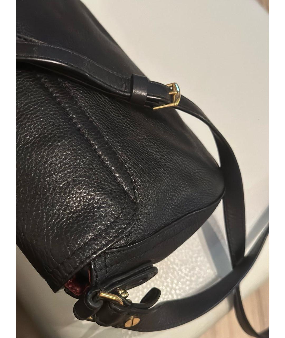 POLO RALPH LAUREN Черная кожаная сумка через плечо, фото 4