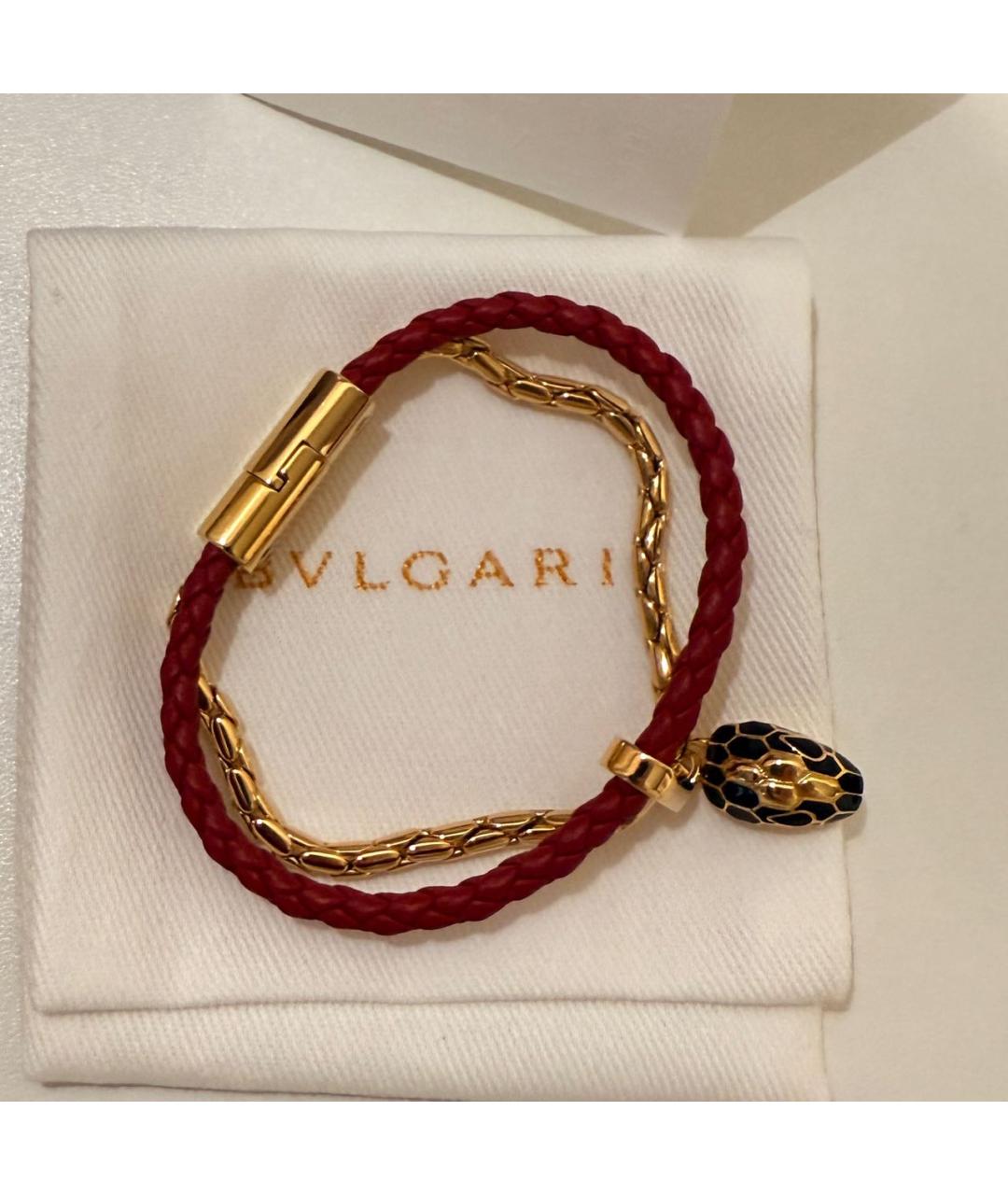 BVLGARI Бордовый латунный браслет, фото 3