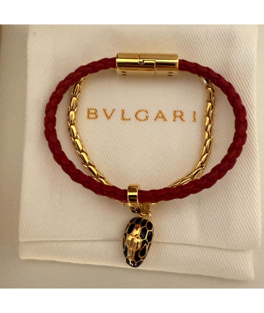 BVLGARI Бордовый латунный браслет, фото 2