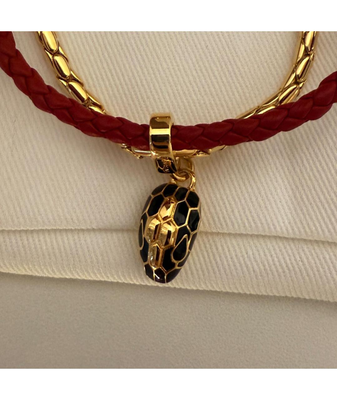 BVLGARI Бордовый латунный браслет, фото 4