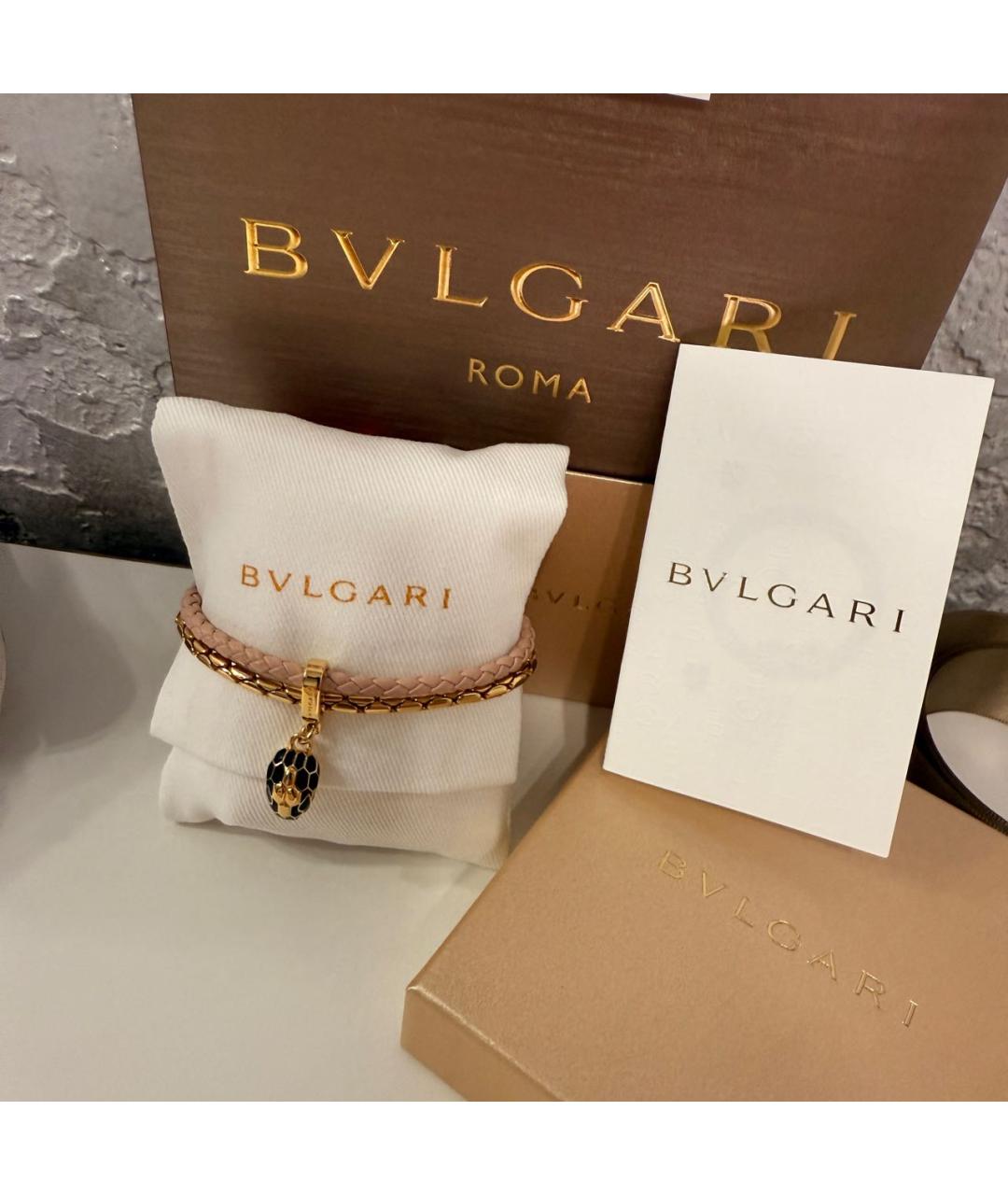 BVLGARI Розовый латунный браслет, фото 5