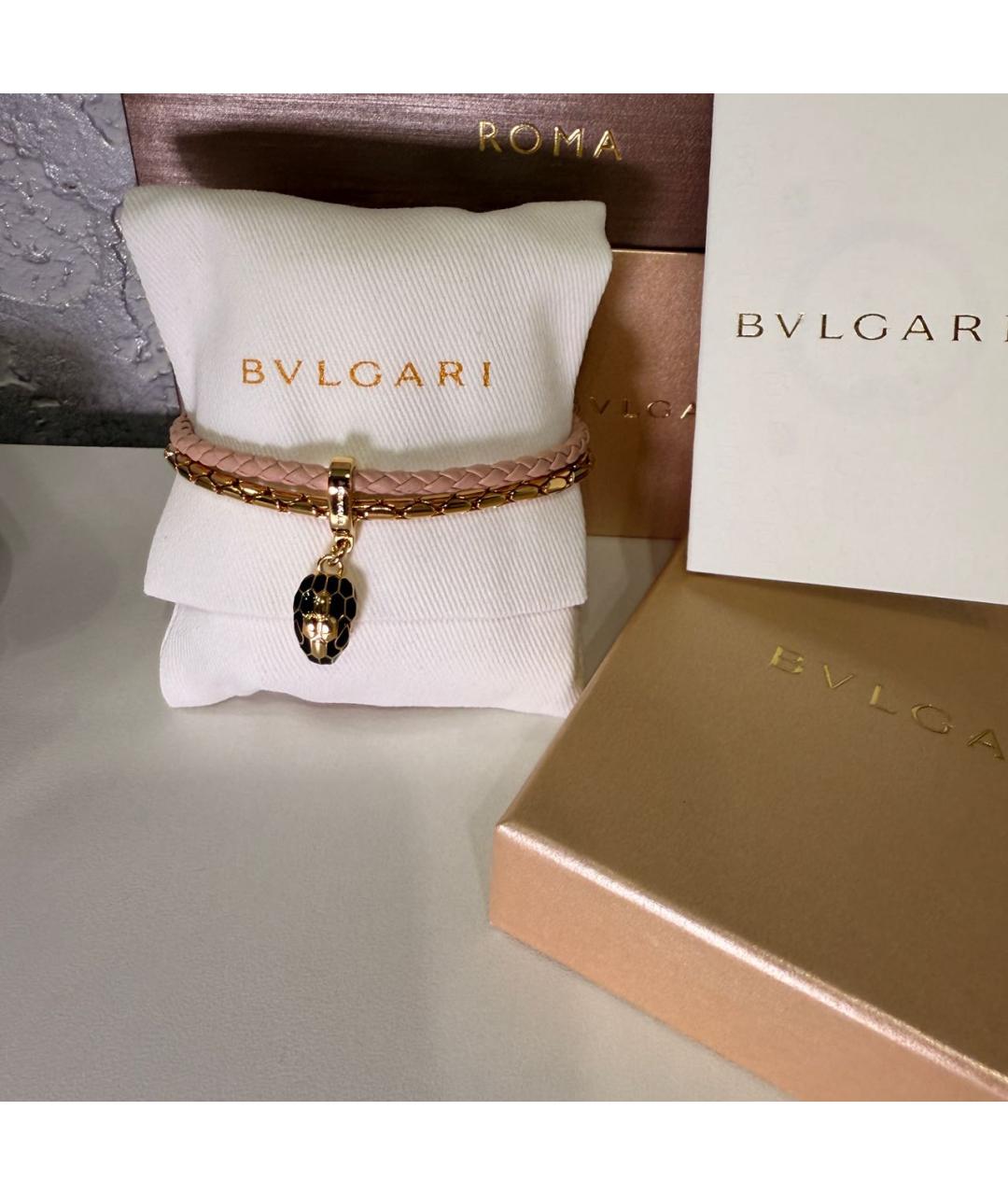 BVLGARI Розовый латунный браслет, фото 4