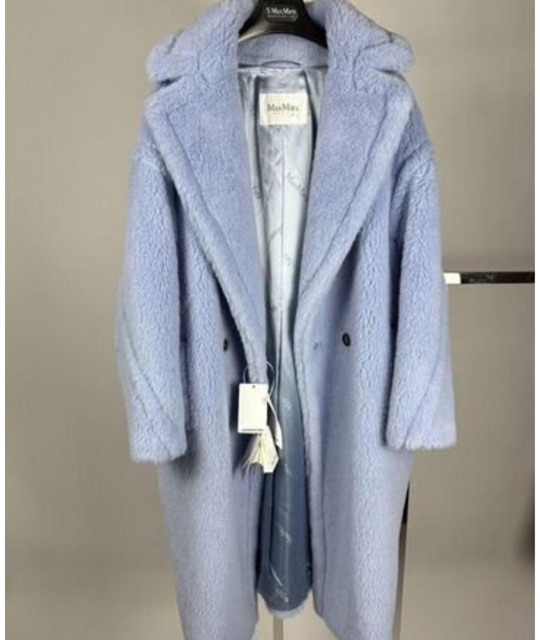 MAX MARA Голубая шерстяная шуба, фото 4