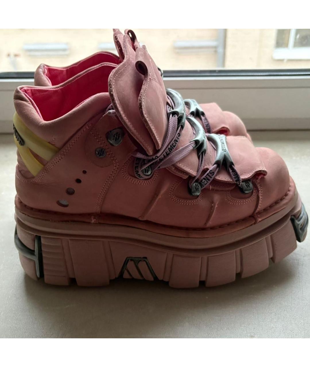 VETEMENTS Розовые замшевые ботинки, фото 6