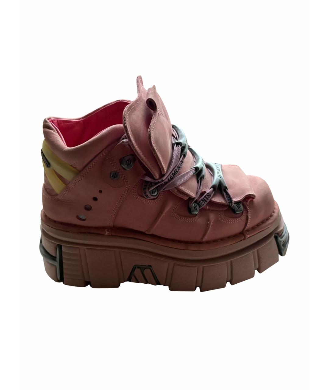 VETEMENTS Розовые замшевые ботинки, фото 1