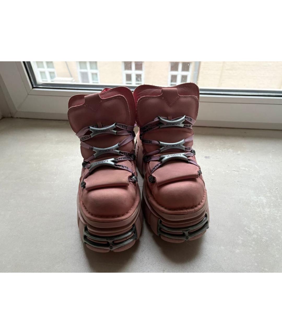 VETEMENTS Розовые замшевые ботинки, фото 3