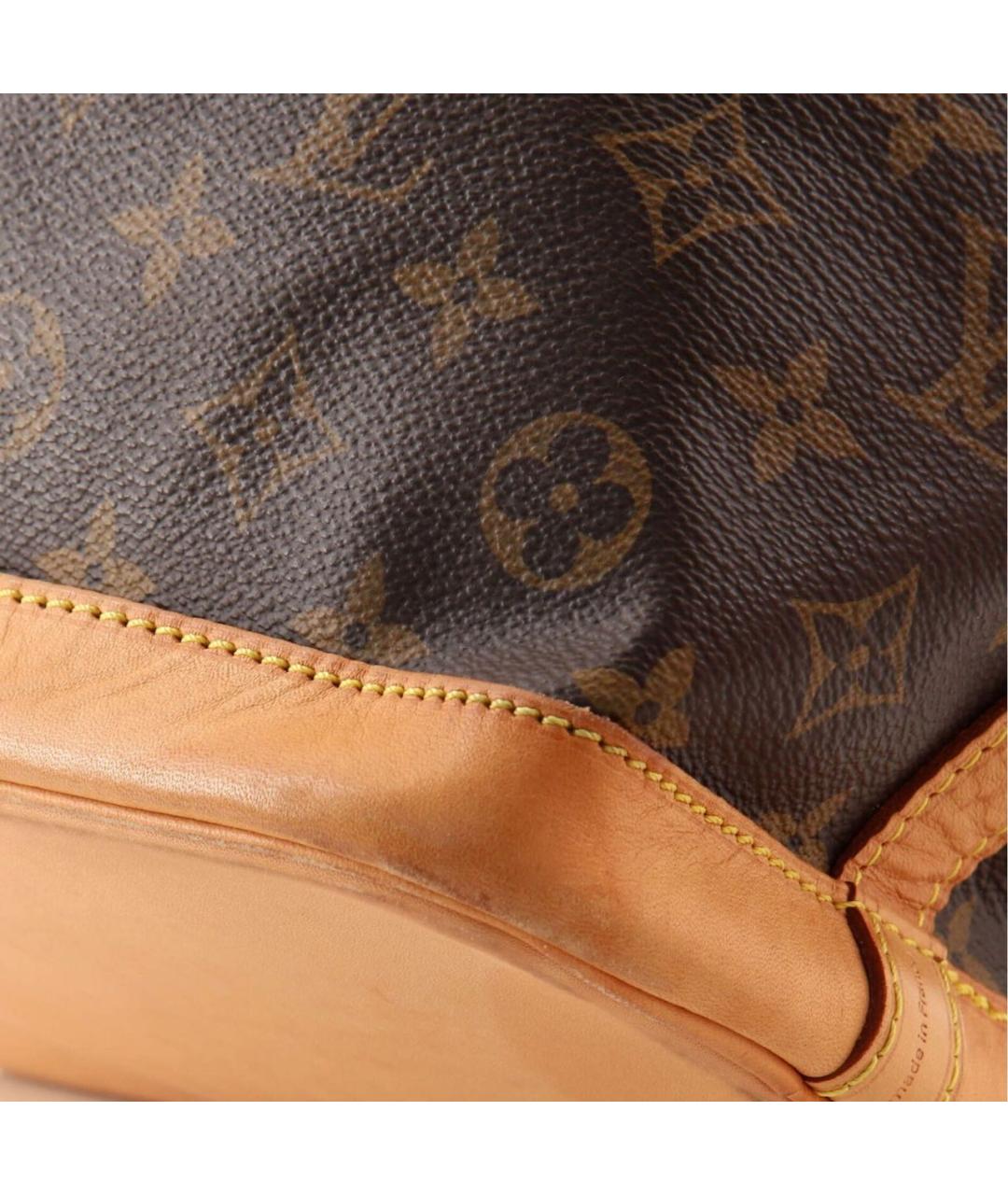 LOUIS VUITTON Коричневая кожаная сумка тоут, фото 7