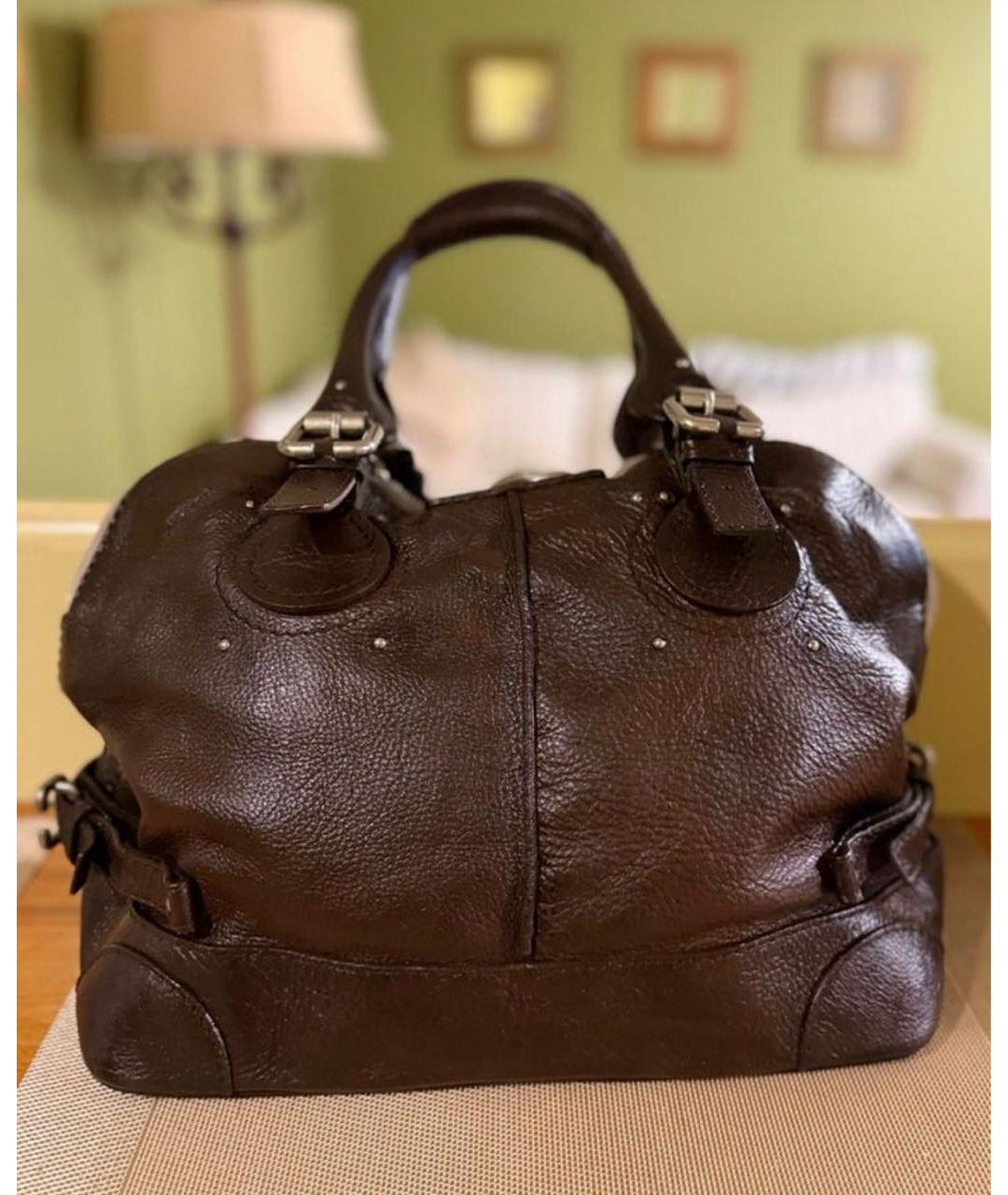 CHLOE Коричневая кожаная сумка с короткими ручками, фото 3