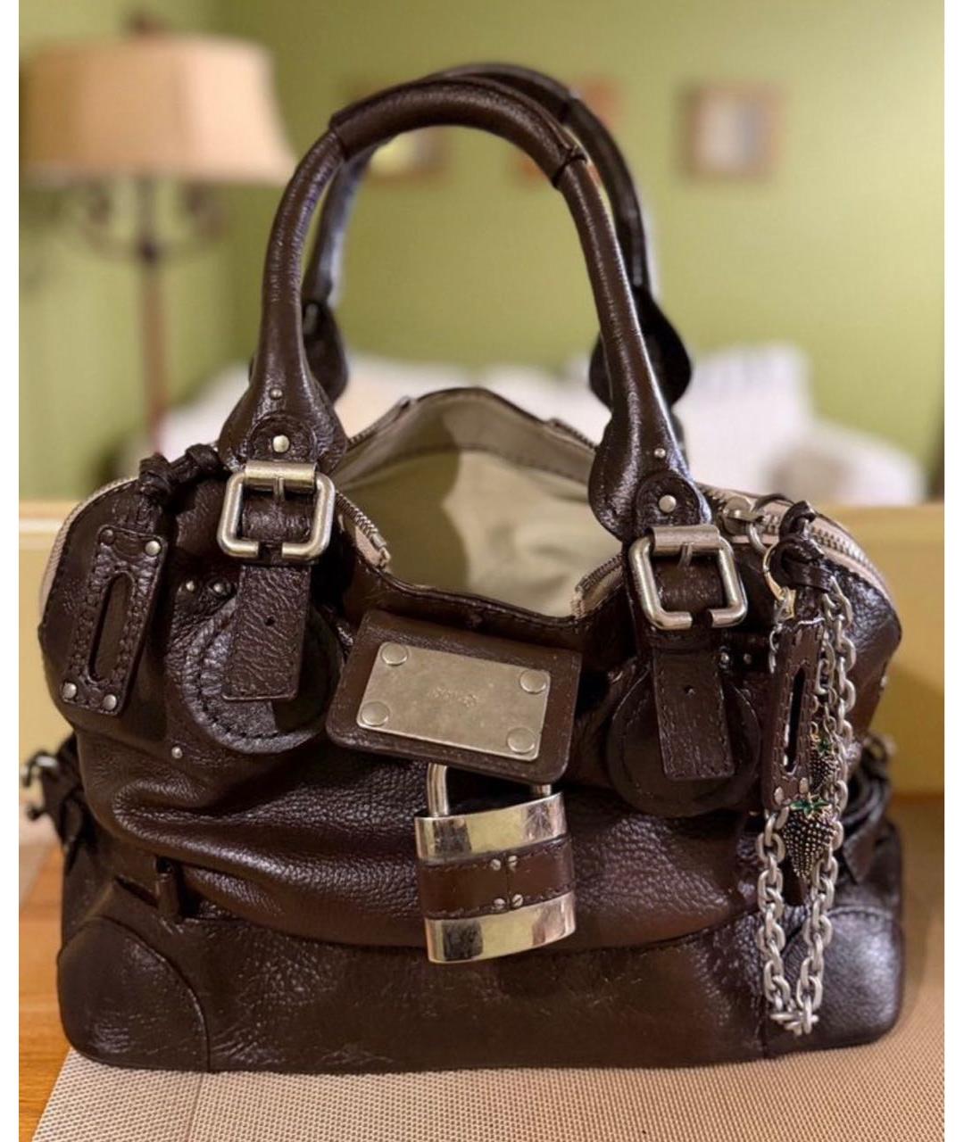 CHLOE Коричневая кожаная сумка с короткими ручками, фото 2